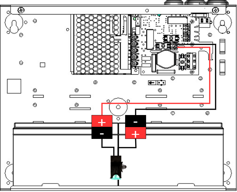 Slide the battery from the side with the battery terminals toward the center.