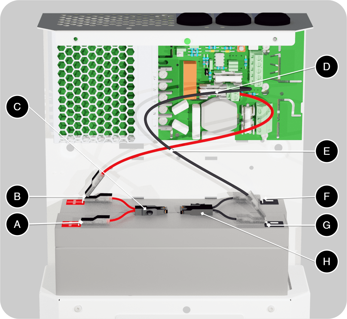 Connection of two batteries with fuse