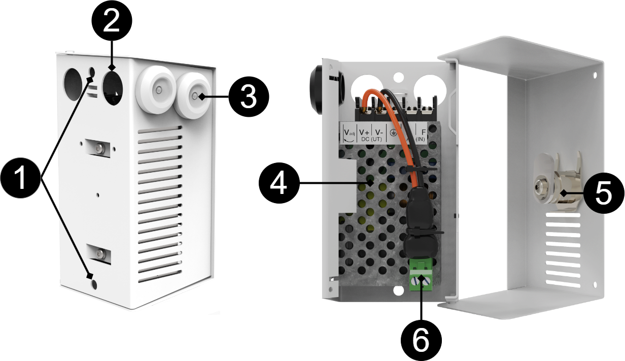 Strømforsyning 12V 2A og Strømforsyning 12V 1A