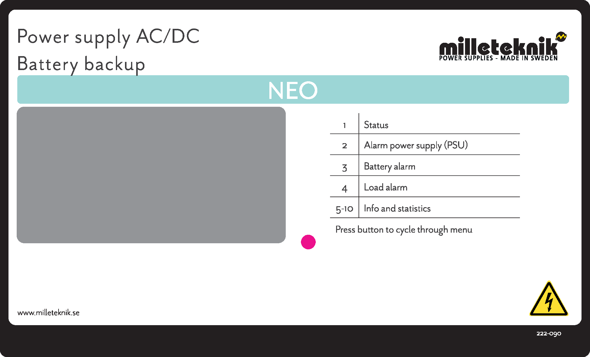 Panelen på NEO med display