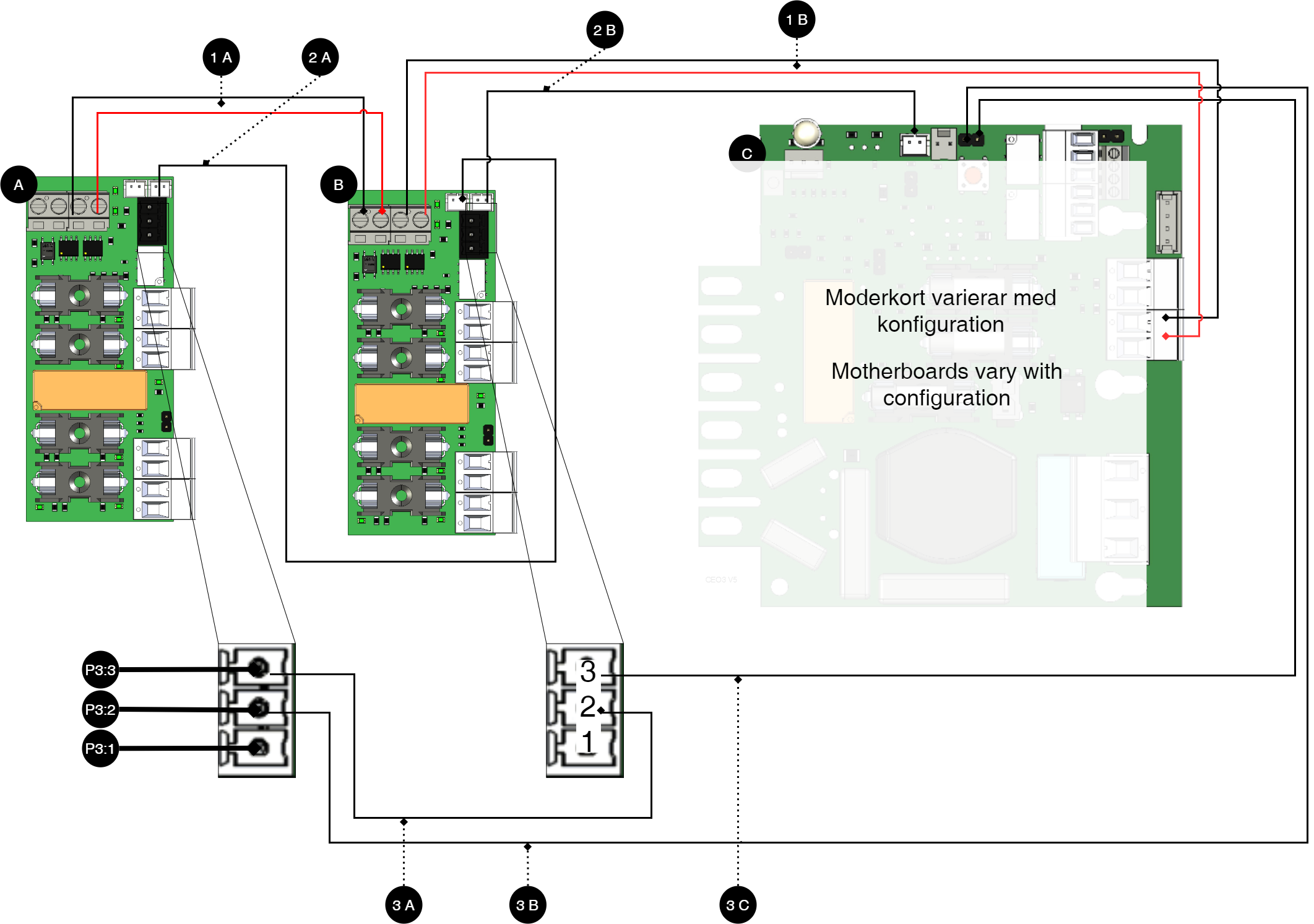 Connecting additional option cards to the motherboard