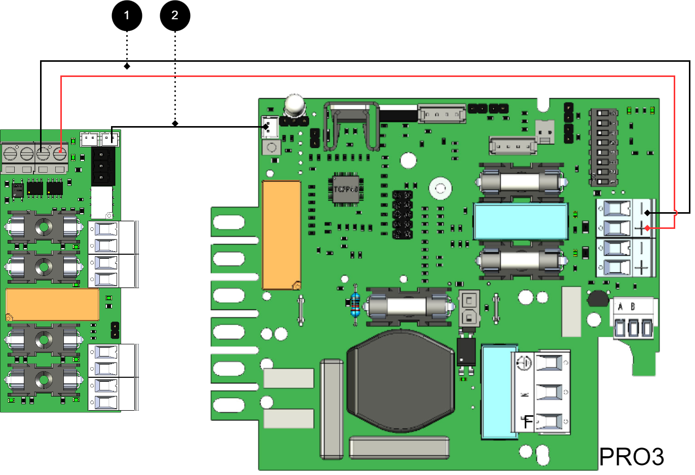 Connect the card as shown in the picture.