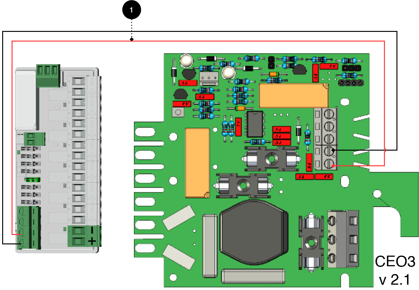 Connect the card as shown in the picture