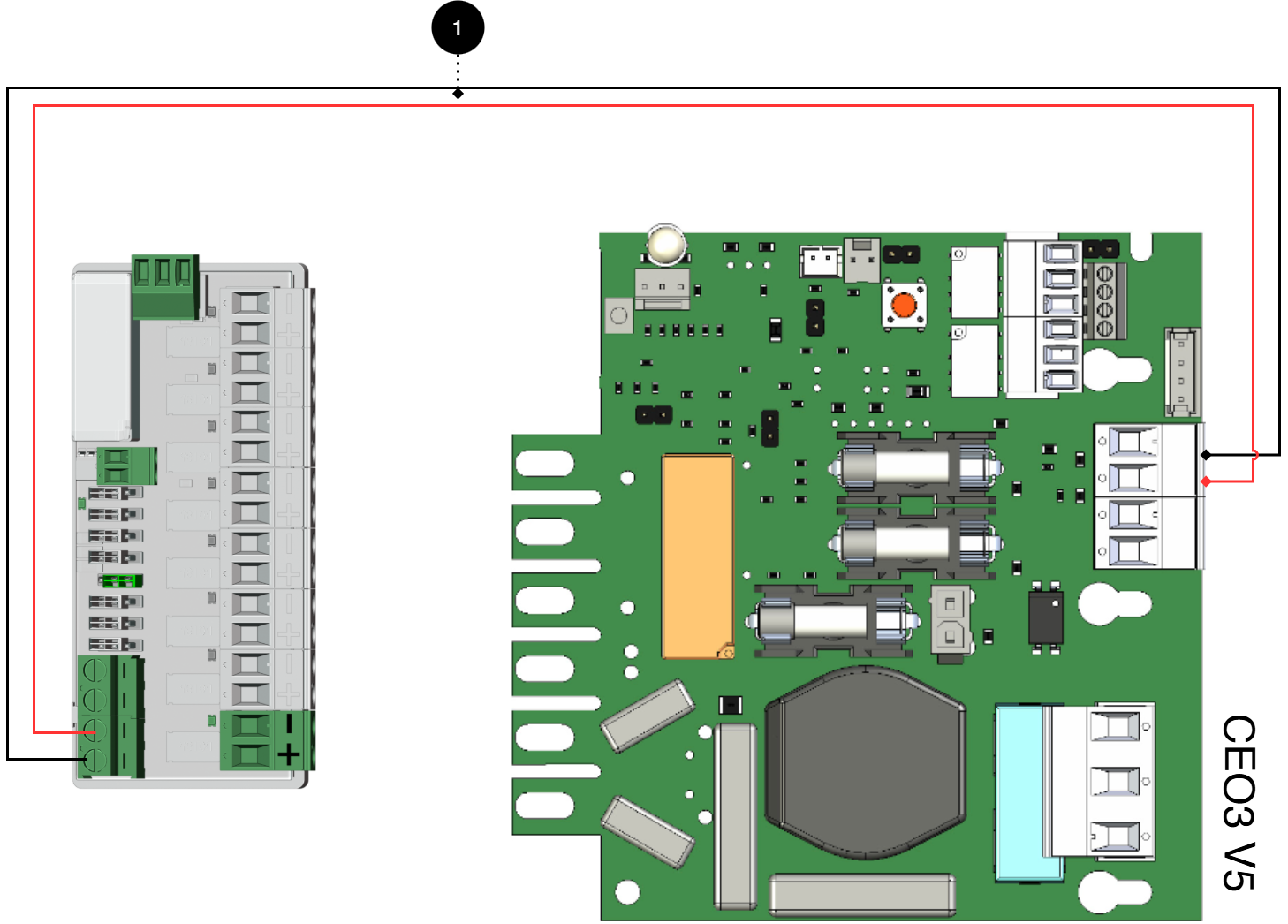 Connect the card as shown in the picture